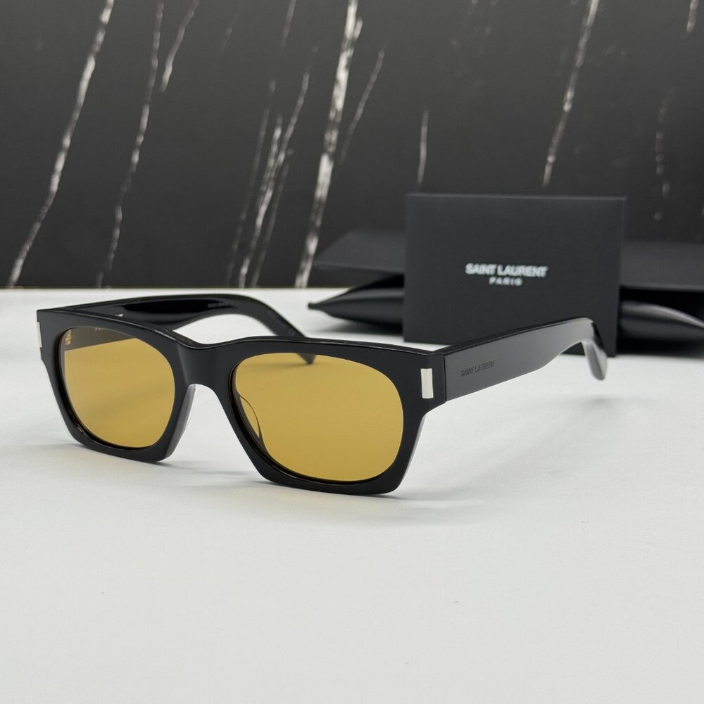 NEW SAINT LAURENT SL402 010 SUNGLASSES UNISEX BLACK/YELLOW EYEWEAR SL 402 010